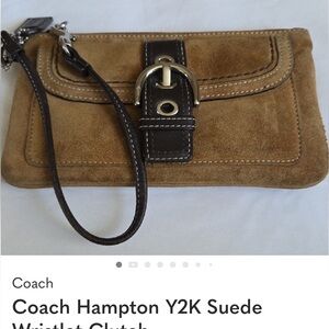 Coach suede Vintage Y2K Wristlet